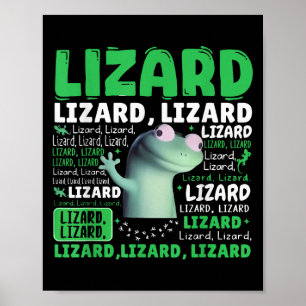 Póster Gracioso Lizard Meme Animal Women Hombres _3