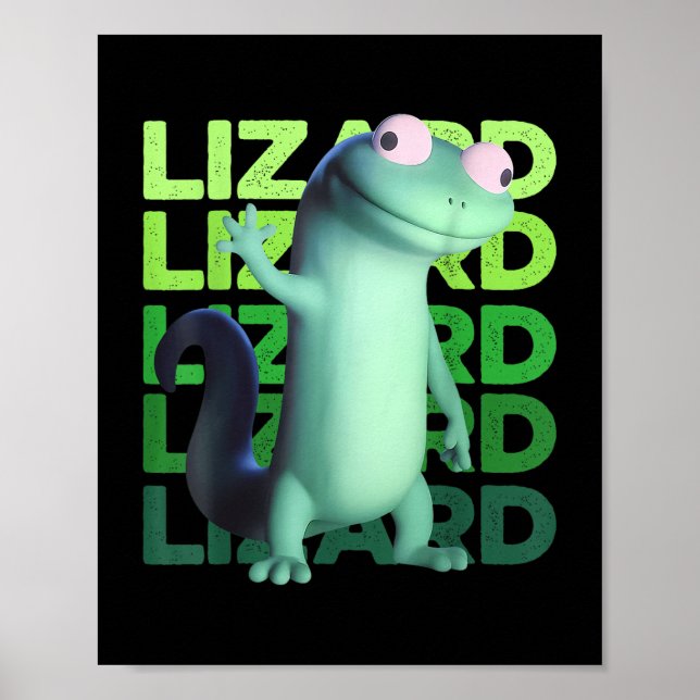 Póster Gracioso Lizard Meme Hombres (Frente)