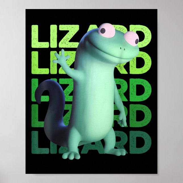 Póster Gracioso Lizard Meme Hombres (Frente)