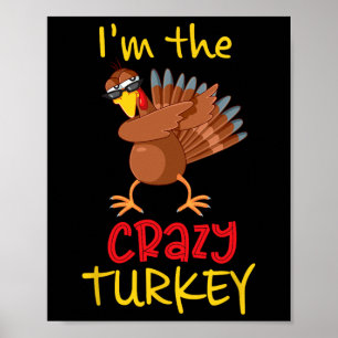 Póster Gracioso Loco Turquía que coincide grupo familiar 