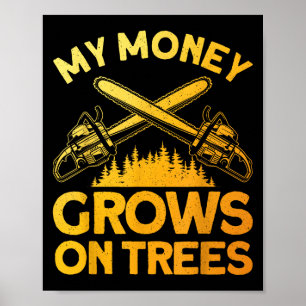 Póster Gracioso Lumberjack Art Para Hombres Árbol Cutter