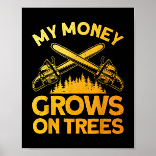 Póster Gracioso Lumberjack Art Para Hombres Árbol Cutter