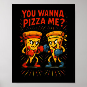 Póster Gracioso Meme De Boxeo Pizza - Quieres Pizza Me