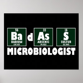 Póster Gracioso Microbiólogo de Badass