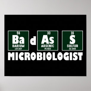 Póster Gracioso Microbiólogo de Badass