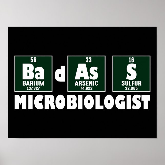 Póster Gracioso Microbiólogo de Badass (Frente)