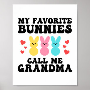 Póster Gracioso, mis conejitos favoritos me llaman abuela