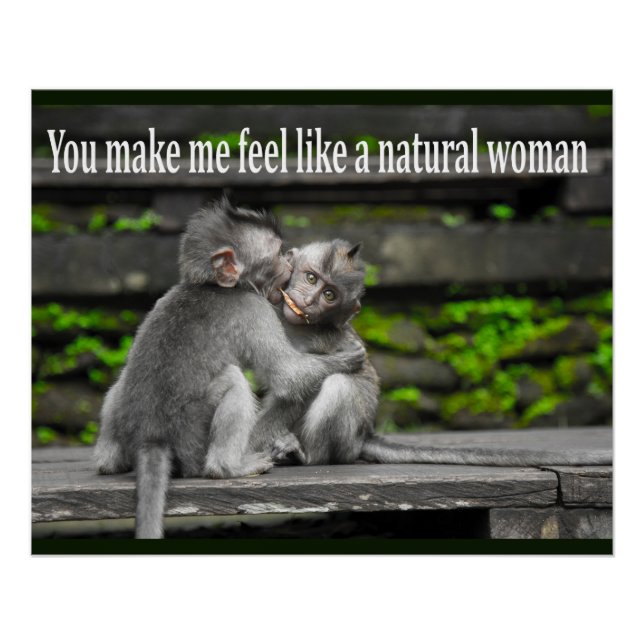 Póster Gracioso mono Ape Gorilla Nemes con graciosos dich (Anverso)