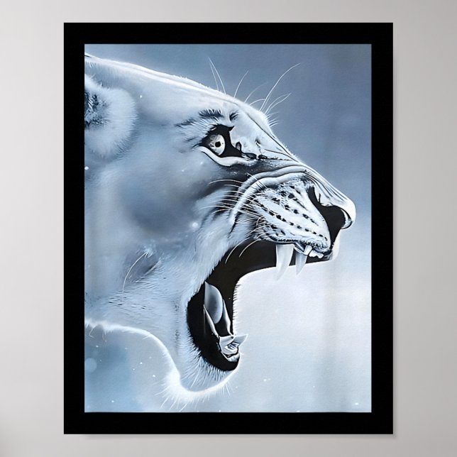 Póster Gracioso Mono de León Meme Ragebait Meme Brainrot  (Frente)