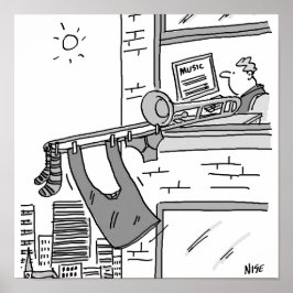 Póster Gracioso músico trombónico