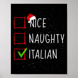 Póster Gracioso Navidades traviesos italianos pijama