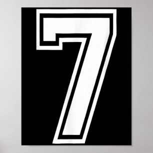 Póster Gracioso Número 7 67 Meme Costume Salón Grupo de C