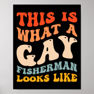 Póster Gracioso Orgullo Gay Pesca De Lo Que Parece Un Pes