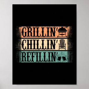 Póster Gracioso padre de parrillada vintage - Relleno chi