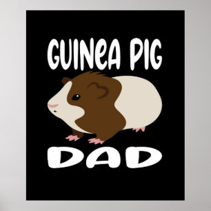 Póster Gracioso papá de cerdo de Guinea   Mascota de cort