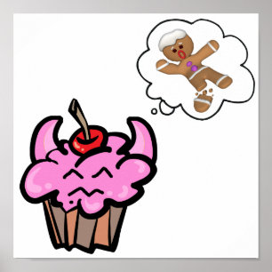 Póster Gracioso pastel de la asesina de cookies malvadas