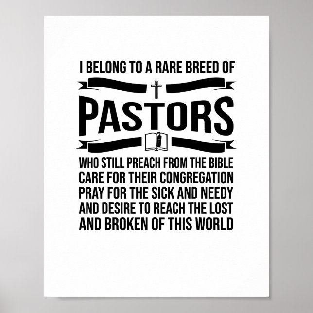 Póster Gracioso Pastor Apreciación Regalo Predicador Cris (Frente)