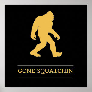 Póster Gracioso Pato Grande Gone Squatchin Sasquatch
