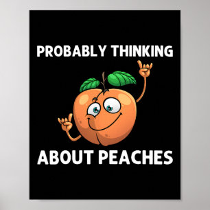 Póster Gracioso Peach Para Hombres Mujeres Bailando Fruto