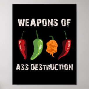 Póster Gracioso Pepper Chili Head Spicy Hot Foods