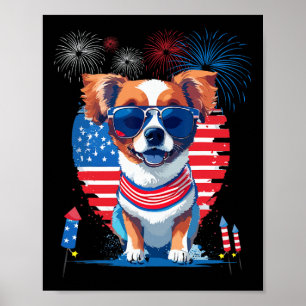 Póster Gracioso Perro Cachorro Cachorro Celebrado El 4 De