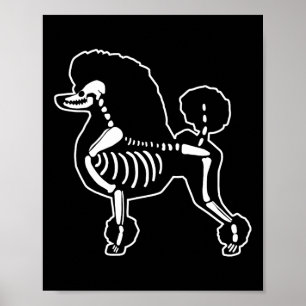 Póster Gracioso perro canino Skeleton Halloween Doodle Do