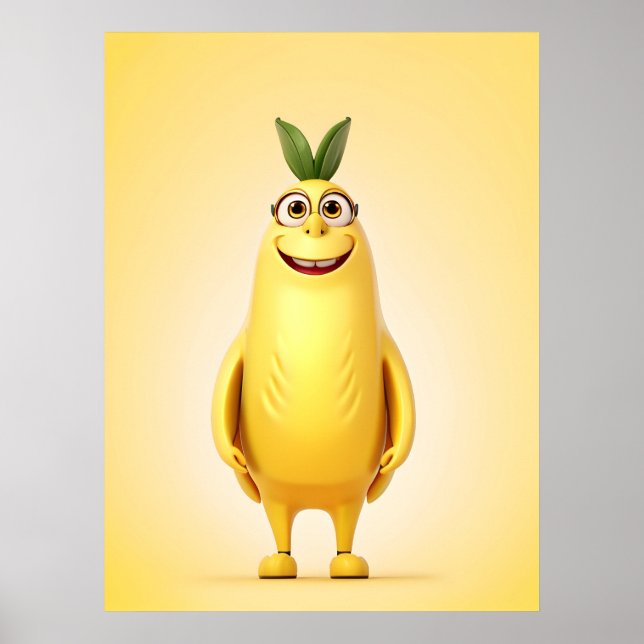 Póster Gracioso personaje bananero (Frente)