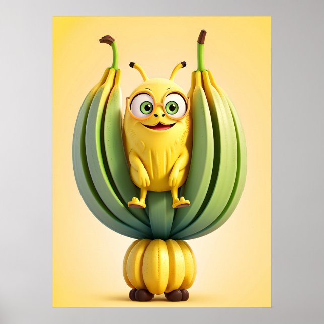 Póster Gracioso personaje bananero (Frente)