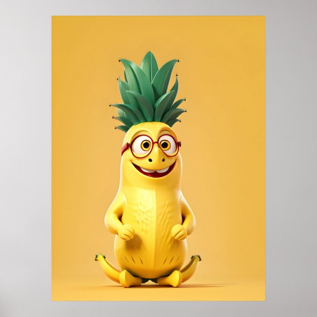 Póster Gracioso personaje bananero (Frente)