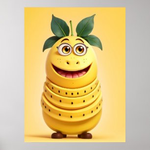 Póster Gracioso personaje bananero