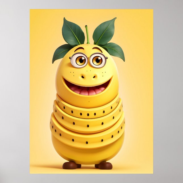 Póster Gracioso personaje bananero (Frente)