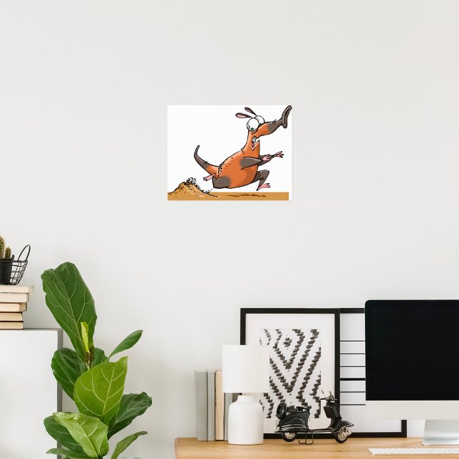 Póster Gracioso Personalizado de Anteater Quirky Running  (Subido por el creador)