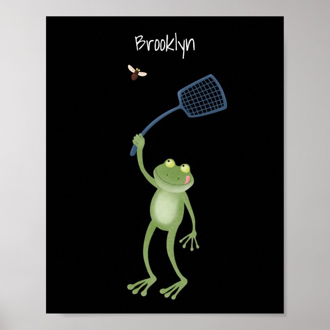 Póster Gracioso personalizado de la mosca de la sartén ve (Frente)
