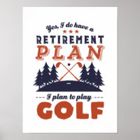 Gracioso Plan de Jugador de Golf Retirado Jugador