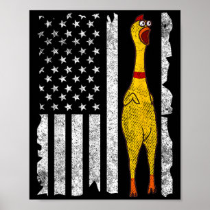 Póster Gracioso pollo de caucho vintage Hombres de la Ban