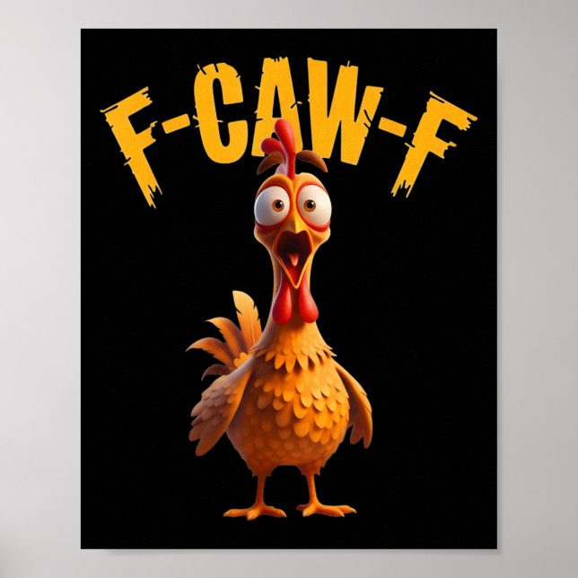 Póster Gracioso pollo embrujado F-caw-f Tee (Frente)
