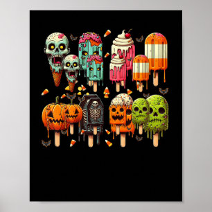 Póster Gracioso Popsicle Summer Horror Halloween IceCream