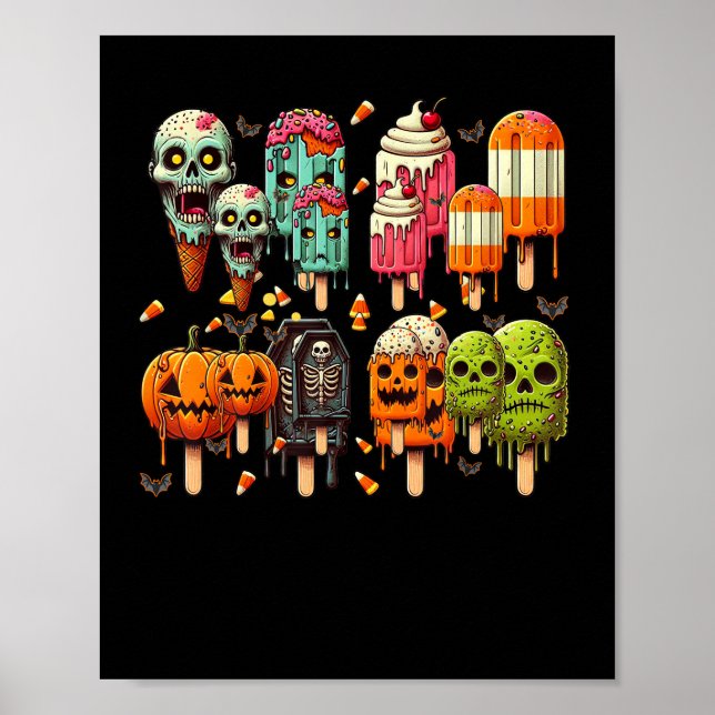 Póster Gracioso Popsicle Summer Horror Halloween IceCream (Frente)