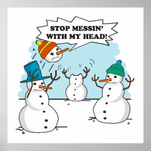 Póster Gracioso Poster Personalizado de invierno de Snowm