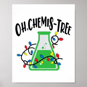 Póster Gracioso profesor de ciencia Oh Químistree Química