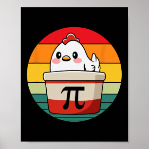 Póster Gracioso profesor de ciencias de pollitos de Pi Da