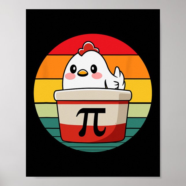 Póster Gracioso profesor de ciencias de pollitos de Pi Da (Frente)