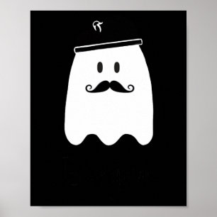Póster Gracioso profesor francés Halloween Bonjour Ghost