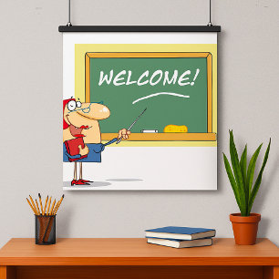 Póster Gracioso profesor Personalizado recibe de vuelta a