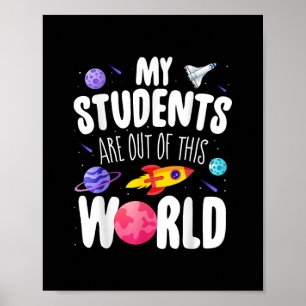 Póster Gracioso Profesor Tee Mis Estudiantes Están Fuera 