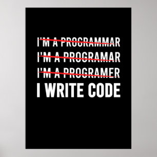 Póster Gracioso programador I Wite Code