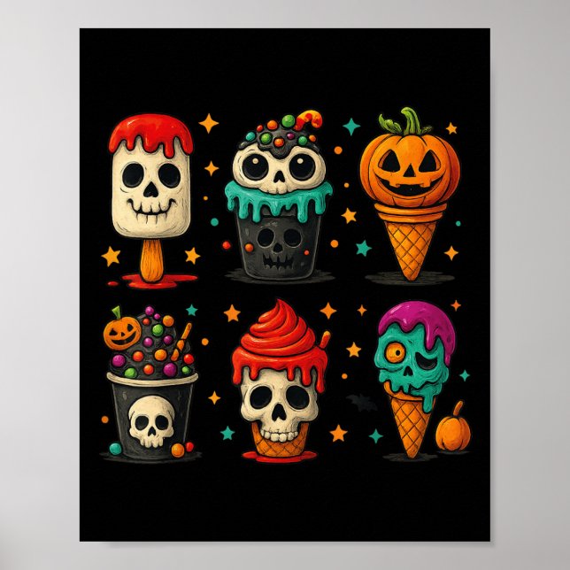 Póster Gracioso Psicle Summer Horror Halloween Ice Cream  (Frente)