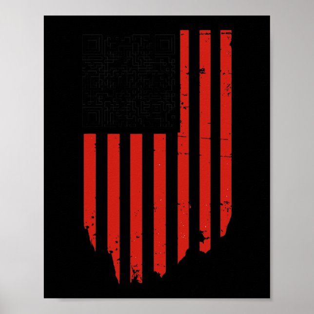 Póster Gracioso Qr Trump El Código De Baile De Baile Rojo (Frente)