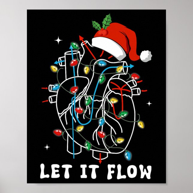Póster Gracioso Que fluya Anatomía Corazón Enfermera Card (Frente)