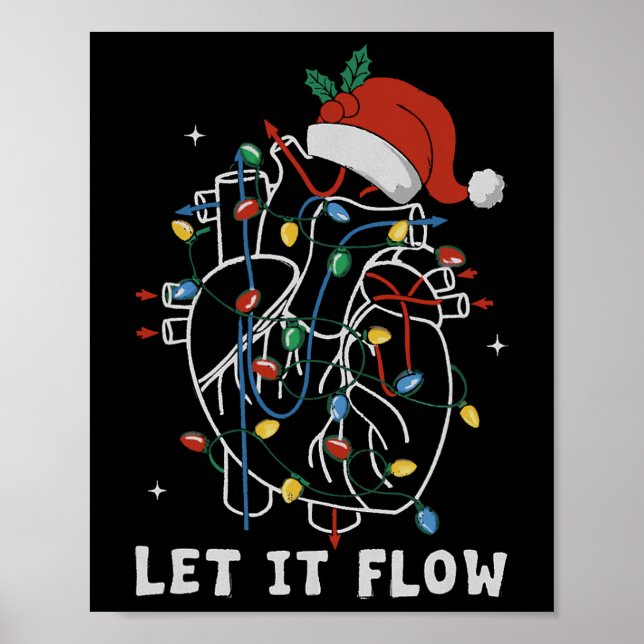 Póster Gracioso Que fluya Anatomía Corazón Enfermera Card (Frente)